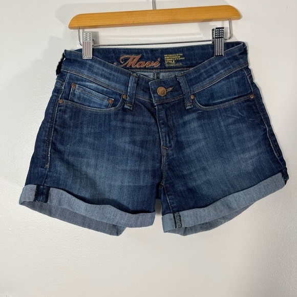Mavi Vanna Style Jean Shorts Waist Size 24 Blue Denim Mid Rise - Picture 2 of 11